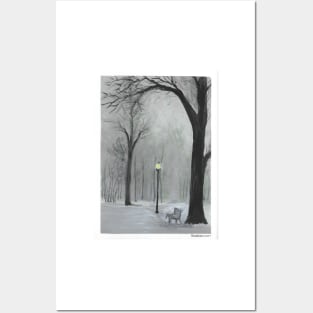 Winter Lamppost Posters and Art